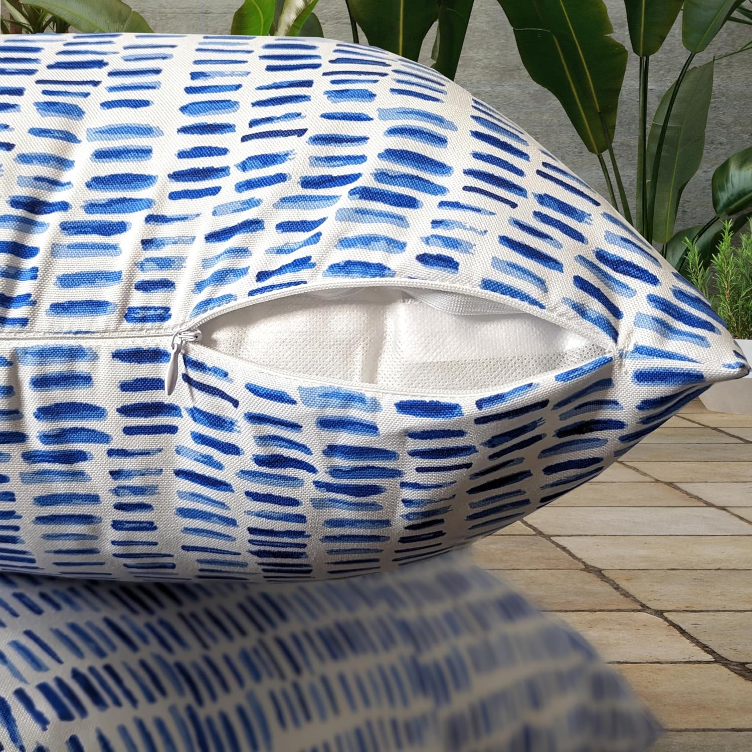Rockin Cushions IKEA Outdoor Slipcovers Rockin Cushions Outdoor Slip Covers | Blue Rain | Compatible with IKEA Arholma Kuddarna Cushions | Includes 2 Arholma Pillow Covers and 2 Arholma Seat Covers - Set of 4